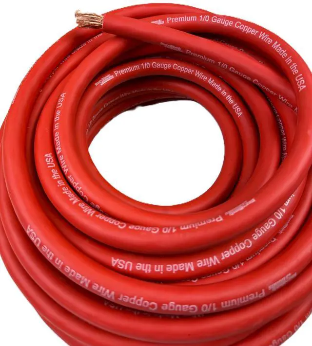 Alt view image 2 of 4 - Resilient Sounds 1/0 Premium High Conductivity Copper Car Audio Wire-Minimum 99.9% Pure Copper Made in The USA (RED, 50FT Length)