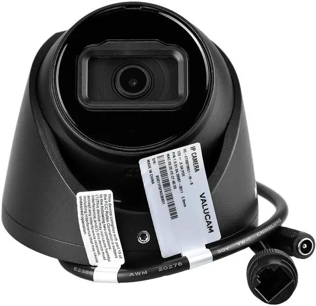 Alt view image 3 of 5 - VALUCAM 8MP IP Camera, DMSS/SmartPSS Lite, 4K PoE Turret Outdoor Starlight Camera with Mic, Human/Vehicle Detection, IVS, Intrusion Tripwire Alarm, 2.8mm 125Wide Angle, Metal IP67, H265+, 256GB