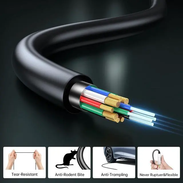 Alt view image 3 of 5 - FeizLink 4K Fiber Optic HDMI Cable 25ft, 4K 60Hz 18Gbps HDR10 HDCP2.3 3D Slim Flexible HDMI 2.0 Cable for HDTV/TVbox/Gaming Box/Projector