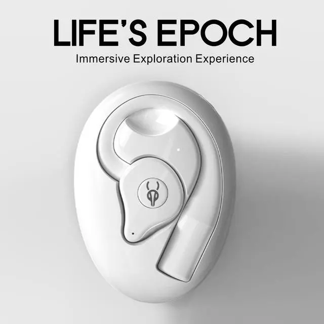 Alt view image 2 of 5 - ICESOMNUS Sabbat Q12 Jurassic-Themed Open-Ear Bluetooth 5.4 Headphones, Ear-Hook Wireless Earbuds, Non-in-Ear Sport Running Earphones, High-Fidelity Sound, Noise Cancelling, 2026 (Sprouting Gre