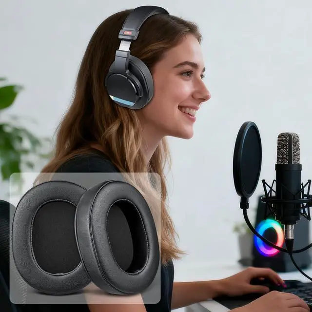 Alt view image 5 of 5 - SOULWIT Earpads Replacement for Sony MDR-M1 Professional Reference Closed Monitor Headphones, Ear Pads Cushions with Soft Protein Leather and High-Density Memory Foam - Black