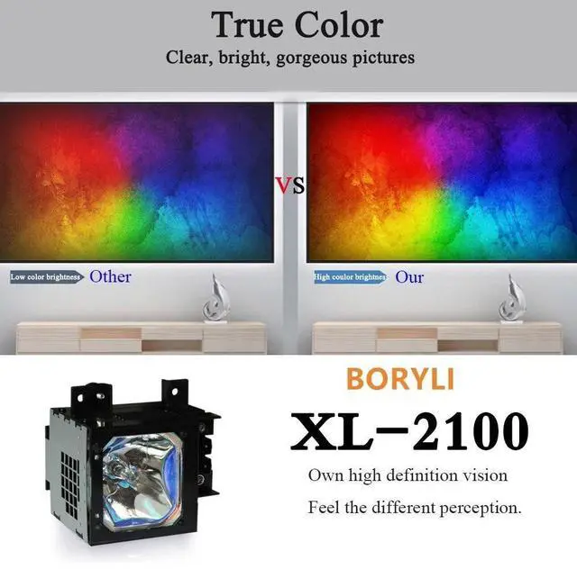 Alt view image 3 of 4 - BORYLI Projector Lamp XL-2100 XL-2100U Bulb with Housing for KF-50WE620,KF-50WE610,KDF-50WE655, KDF-42WE655,KF-60WE610,KF-42WE610,KDF-60XBR950,KDF-70XBR950