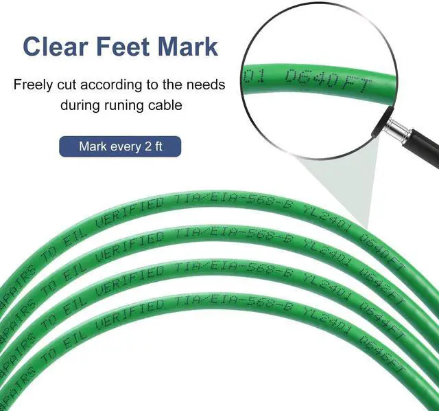 Alt view image 3 of 5 - AvesView CAT6 Indoor 1000ft Shielded Ethernet Cable Easy Pull Box 10Gbps Cat 6 High-Speed Internet Cable Foiled Twisted Pair (FTP) Copper Clad Aluminum (CCA) 23AWG 550MHz Green