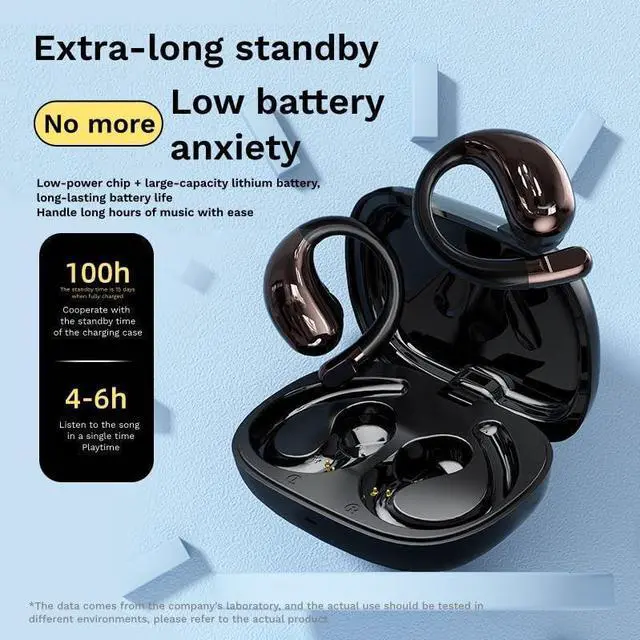 Alt view image 3 of 4 - ZKBSIAXD 2-in-1 Magnetic Detachable Wireless Earbuds, Open Ear/in-Ear Bluetooth 6.0 Headphones, 48H Playtime, Directional Sound Technology, Touch Contro- Black