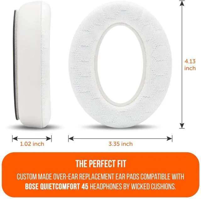 Alt view image 5 of 5 - WC Freeze V2 QC45 Cooling Gel Earpads Compatible with Bose QuietComfort 45, QuietComfort SE & QC Wireless (2023) by Wicked Cushions ^^ Freeze V2 Cooling Fabric, Extreme Comfort ^^ White