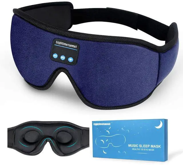 Main image of Sleep Headphones, 3D Bluetooth Sleep Mask, LIGHTIMETUNNEL Washable Sleeping Headphones with Ultra Thin Stereo Speakers Microphone Hands Free for Insomnia Travel Blue Color