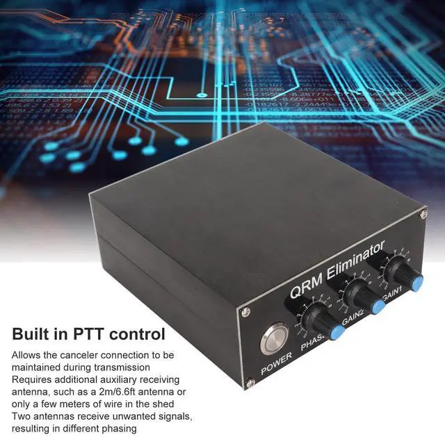 Alt view image 2 of 5 - GOWENIC QRM Eliminator X, Aluminum Alloy Signal Canceller Adjustable Built in PTT Control with Auxiliary Antenna Compatibility for Most HF Transceivers, GOWENICenmgs2ow98