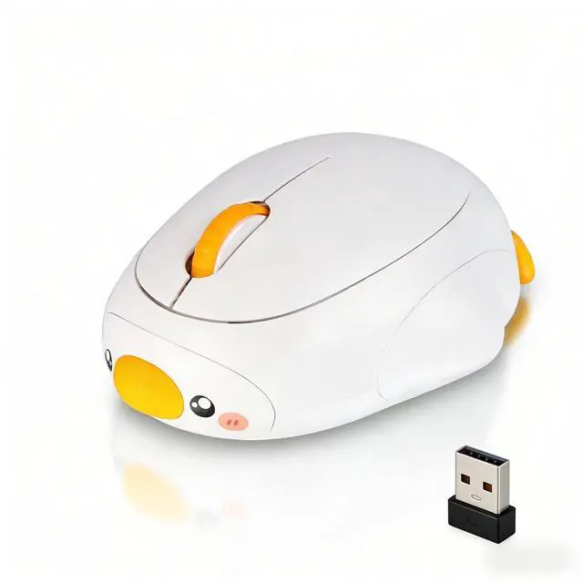 Main image of Justdfine Cute White Duck Wireless Mouse, Bluetooth 2.4G Dual Mode, Rechargeable Silent Mouse, Connect 3 Devices, High Precision Animal Design, Compatible with Laptop PC iOS Android Windows