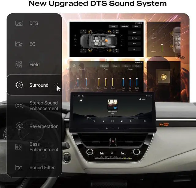 Alt view image 5 of 5 - Firstnav 8+256GB Car Radio for Toyota Corolla 2019-2022, 12.3" 1920720P QLED Touchscreen, Android 13, Wireless CarPlay/Android Auto, 8-Core, Bluetooth 5.0, 5G WiFi/4G LTE