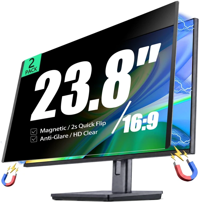 Main image of Pozlle 2 Pack Magnetic Privacy Screen for 23.8 Inch 16:9 Computer Monitor