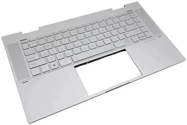 Alt view image 5 of 5 - New Replacement for HP Envy 15-ES 15M-ES 15T-ES 15Z-EU 15-EU 15Z-EU000 15T-ES000 Laptop Upper Case Palmrest Backlit Keyboard Assembly Part M45474-001 M45489-001 (Silver)