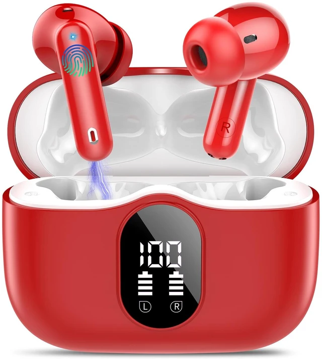 Main image of True Wireless Earbuds Bluetooth Headphones HiFi Stereo Ear Buds,Rose Red