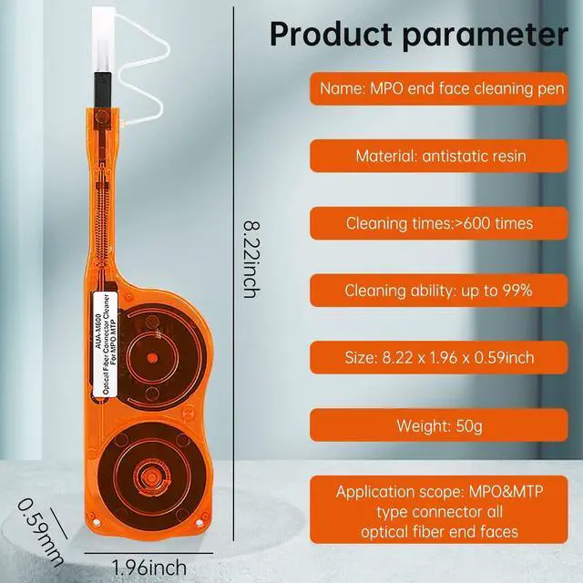Alt view image 2 of 5 - Duogalia 4 Pack Fiber Optic Cleaner Tools Cleaning Pen for MPO/MTP Connector, Optical Connector Cleaner Over 600 Cleans Fiber Endface Cleans & Optical Connector Cleans(Orange)