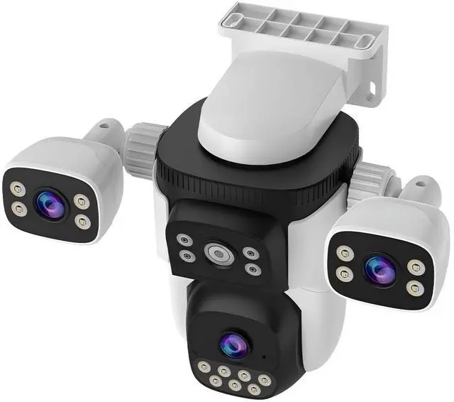 Main image of EVERSECU Triple Lens WiFi PTZ Security Camera, Three Cameras in One, Side Cameras with Adjustable All-Angle Arm, 2K 360 View No Blind Spot, Auto Tracking, Spotlight, 2 Way Audio