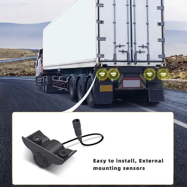 Alt view image 2 of 5 - Parktronic 4 Parking Sensor Kit Backup Radar System 24V Distance Detection LCD Sound Warning for Truck Trailer Pickups RV Lorry Van