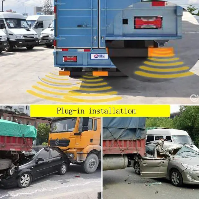 Alt view image 4 of 5 - Parktronic 4 Parking Sensor Kit Backup Radar System 24V Distance Detection LCD Sound Warning for Truck Trailer Pickups RV Lorry Van