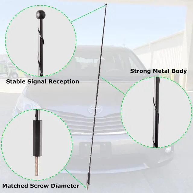 Alt view image 4 of 5 - Unikpas Antenna Mast Compatible for Toyota Sequoia Camry Sienna Highlander Tacoma 4Runner RAV4 Tundra FJ Cruiser Replacement Antenna