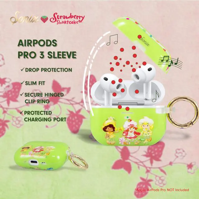 Alt view image 4 of 5 - Sonix AirPods Pro 3 Protective Case - Hard Shell Cover with Luxe Keychain Clip - Compatible with 3rd Generation AirPods Pro ^^ Strawberry Shortcake Berry Besties Rainbow