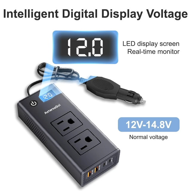 Alt view image 5 of 5 - 200W Portable 12V to 110v Car Charger Power Inverters for Vehicles