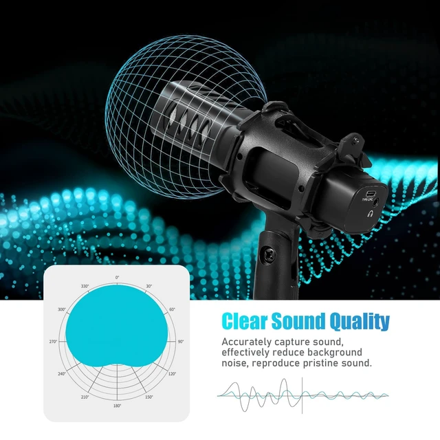 Alt view image 2 of 5 - Yinhing Microphone, Professional Directional Condenser USB Microphone Mic with Anti Spray and Anti Vibration Integrated Frame + Desktop Small Tripod for Computers, Mobile Phones