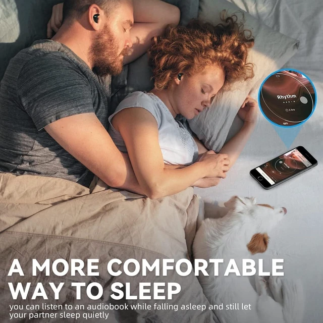 Alt view image 4 of 5 - Mudtun Sleep Earbuds Ultra-Thin Wireless Bluetooth 5.3 Earbuds for Side Sleepers, Noise Blocking Sleep Headphones with 6H Playtime, Ergonomic Mini Design for Small Ears, (Deep Black)