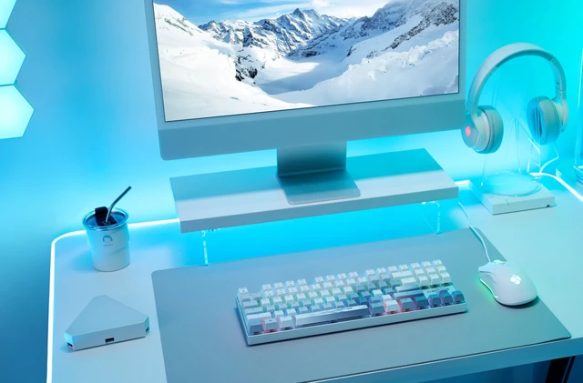 Alt view image 4 of 5 - Cherry MX 8.2 TKL Wireless XAGA, Tenkeyless Mechanical Gaming Keyboard, Bluetooth, 2.4 GHz & Wired Mode, Double-Shot PBT Keycaps, MX2A Blue Switches, White