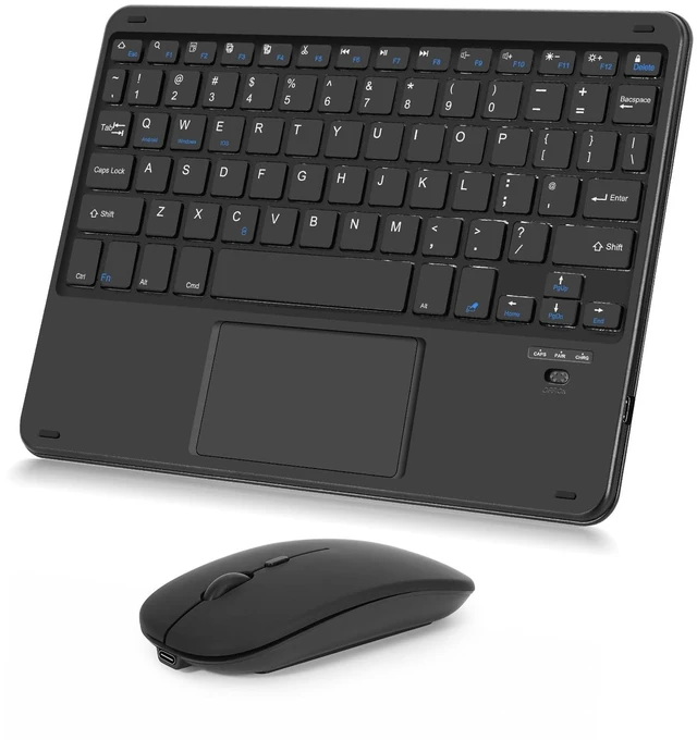 Main image of Nsyee Wireless Keyboard and Mouse Combo, Bluetooth Rechargeable Keyboard with Trackpad, Wireless Mouse with 2.4 GHz USB Receiver, Compatible with Tablet, Smartphone, Computer, Windows, i