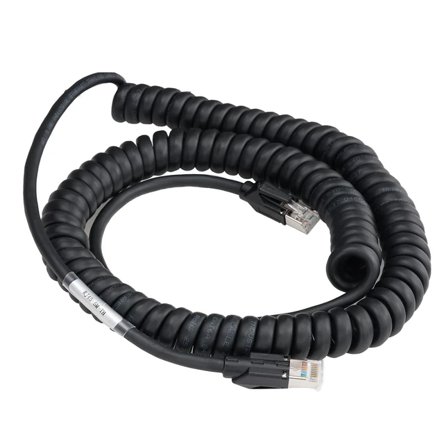 Alt view image 3 of 4 - DRRI CAT6A 10Gbps High Speed Ethernet Cable PUR Double Shielded Drag Chain RJ45 Patch Cord High Flexibility Spring Retractable to 3M for Industrial Automation Security Camera Robot CNC Machine (5M)