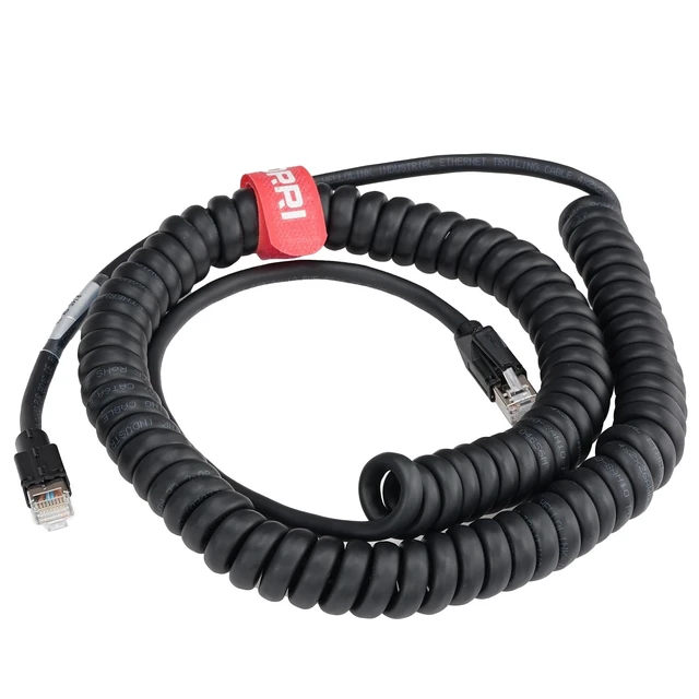 Alt view image 4 of 4 - DRRI CAT6A 10Gbps High Speed Ethernet Cable PUR Double Shielded Drag Chain RJ45 Patch Cord High Flexibility Spring Retractable to 3M for Industrial Automation Security Camera Robot CNC Machine (5M)