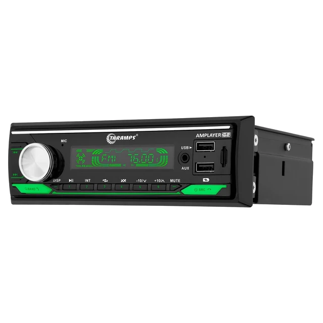 Alt view image 2 of 5 - Taramps Amplayer G2 Bluetooth Car Stereo Single DIN Media Receiver with Built-in 400W RMS Amplifier, 4 Channels, USB, SD, FM Radio, Hands-Free Calling, Audio Processor & RGB LED Control
