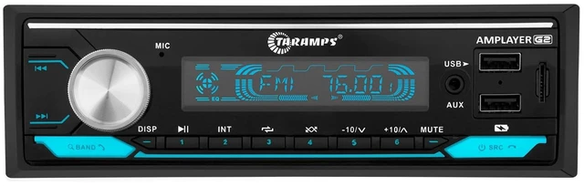 Main image of Taramps Amplayer G2 Bluetooth Car Stereo Single DIN Media Receiver with Built-in 400W RMS Amplifier, 4 Channels, USB, SD, FM Radio, Hands-Free Calling, Audio Processor & RGB LED Control