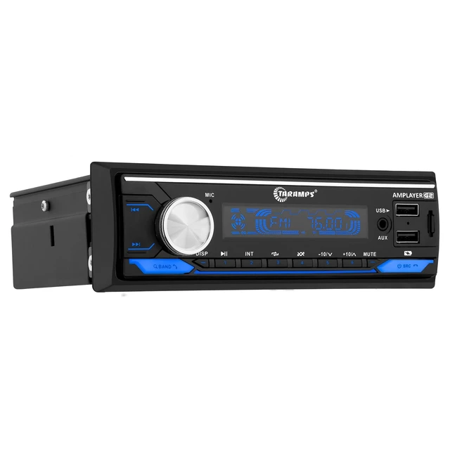 Alt view image 3 of 5 - Taramps Amplayer G2 Bluetooth Car Stereo Single DIN Media Receiver with Built-in 400W RMS Amplifier, 4 Channels, USB, SD, FM Radio, Hands-Free Calling, Audio Processor & RGB LED Control