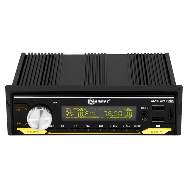 Alt view image 4 of 5 - Taramps Amplayer G2 Bluetooth Car Stereo Single DIN Media Receiver with Built-in 400W RMS Amplifier, 4 Channels, USB, SD, FM Radio, Hands-Free Calling, Audio Processor & RGB LED Control