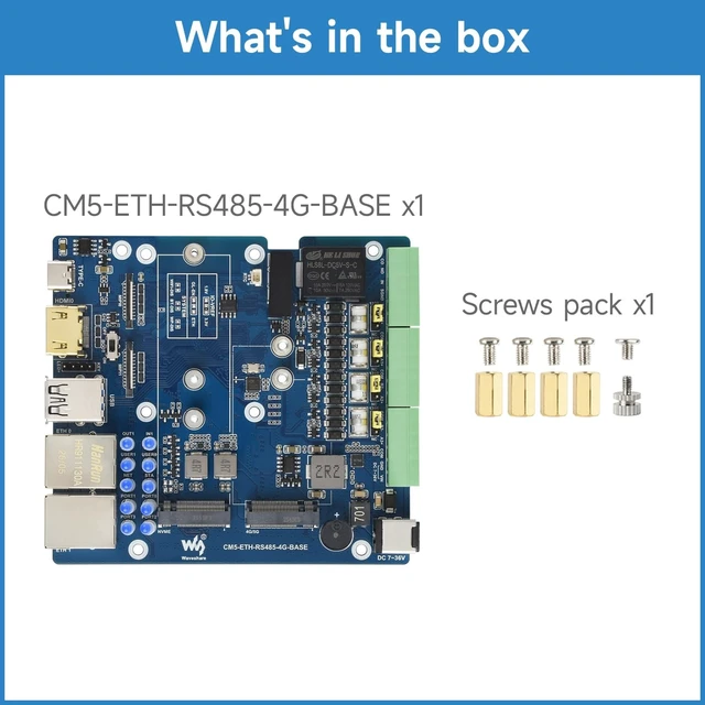 Alt view image 2 of 5 - KLAYERS Gigabit/2.5G Dual Ethernet Multi-Function Expansion Board Compatible with RPi CM5 (NOT Included), Supports RS485, 4G/5G Module, and 4K Display Output,No case