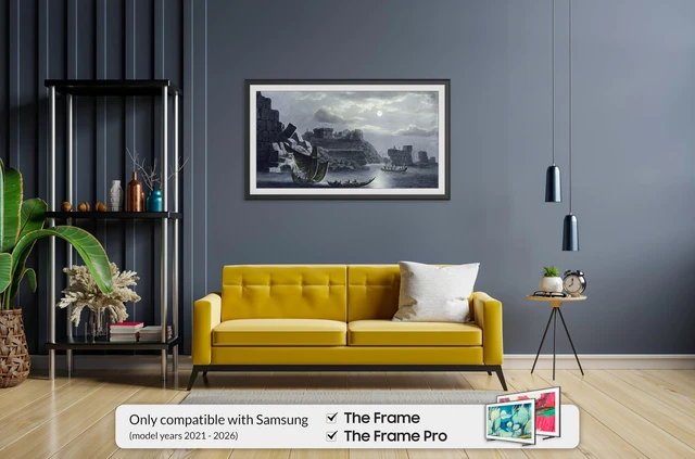 Alt view image 2 of 5 - Anodized Black Scoop 75" Deco TV Frame for Samsung The Frame/Pro TVs