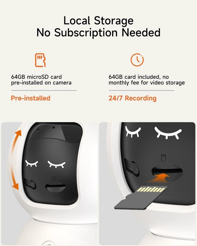 Alt view image 5 of 5 - CINMOORE Smart 3K Indoor Dome Security Camera with AI Human/Pet/Facial Detection, 360 Pan-Tilt Coverage, 2-Way Audio, 2.4GHz 5GHz Dual-Band Wi-Fi - Includes 64GB SD Card & No Subscription Needed