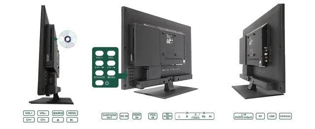 Alt view image 3 of 5 - SYLVOX 27 inch RV TV, 12V TV with DVD Player Built-in, 1080P Flat Screen