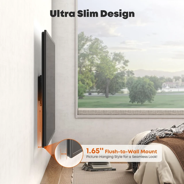 Alt view image 3 of 5 - Heavy Duty Tilting TV Wall Mount for 43-100 Inch TVs up to 165 lbs