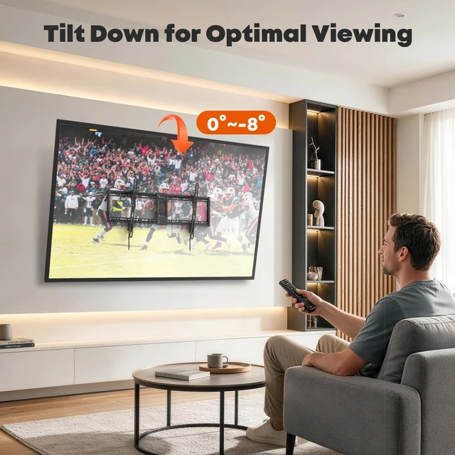 Alt view image 5 of 5 - Heavy Duty Tilting TV Wall Mount for 43-100 Inch TVs up to 165 lbs