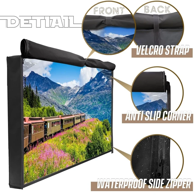 Alt view image 4 of 5 - IC ICLOVER Outdoor TV Cover 80-85 in, Waterproof Weatherproof TV Protector