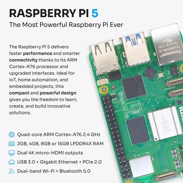 Alt view image 4 of 5 - PiiKit Starter Kit for Raspberry Pi 5 8 GB ^^ 64 GB MicroSD Card ^^ 27 W Power Supply ^^ Case with Integrated Fan and Heat Sink ^^ 4K 60 Hz Micro-HDMI Cable