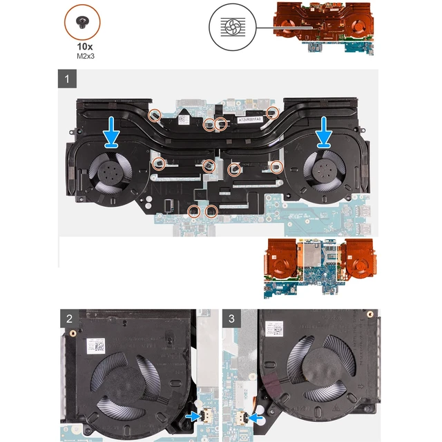 Alt view image 2 of 5 - Deal4GO 12V/1A CPU Cooling Fan D1X38 0D1X38 w/Graphics GPU Fan Set TG9V0 0TG9V0 Replacement for Dell Alienware M15 R3 M15 R4 (with RTX 2070 3070 3080)