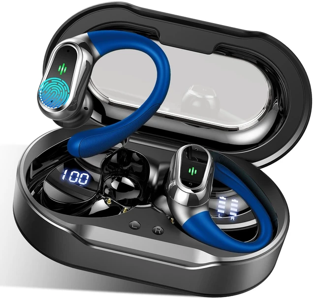 Main image of Wireless Earbuds, 2026 Bluetooth 5.4 Headphones Sport, 50Hrs HiFi Stereo Deep Bass Over-Ear buds with ENC Noise Cancelling Mic, IP7 Waterproof & LED Display Earphones with Earhooks for Workout/