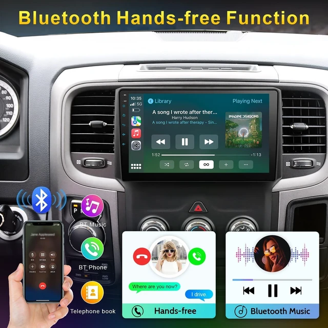 Alt view image 4 of 5 - Car Stereo Radio for Dodge RAM 1500 2500 3500 2013 2014 2015 2016 2017 2018 with Wireless CarPlay and Android Auto, 9 inch Touch Screen Radio Replacement AM FM Radio Naviagation