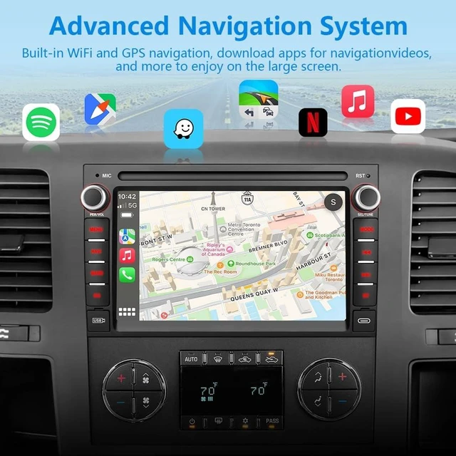 Alt view image 4 of 5 - Car Stereo Radio for Chevy Silverado 2007-2013 GMC Sierra Buick with Camera