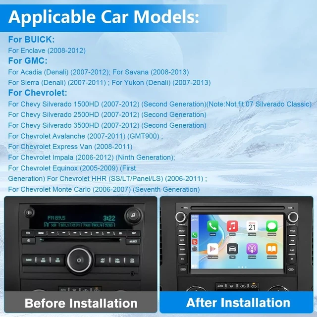 Alt view image 2 of 5 - Car Stereo Radio for Chevy Silverado 2007-2013 GMC Sierra Buick with Camera