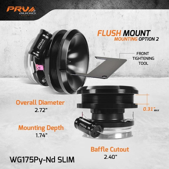 Alt view image 5 of 5 - PRV AUDIO Mini Car Audio Horn Driver WG175Py-Nd Slim 150 Watts RMS 8 Ohm 109dB PRO Audio Polyimide 1" Exit Mini Driver Mids & Highs - Premium Neodymium
