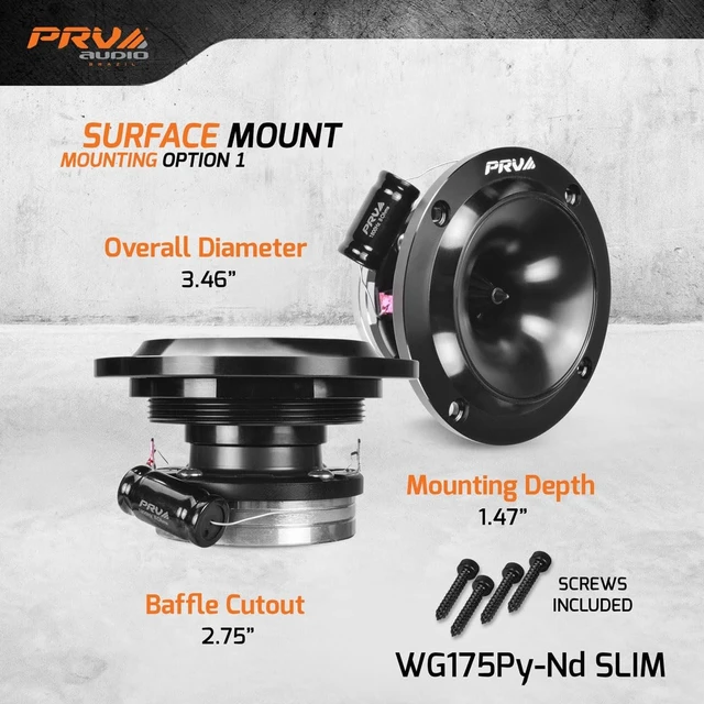 Alt view image 4 of 5 - PRV AUDIO Mini Car Audio Horn Driver WG175Py-Nd Slim 150 Watts RMS 8 Ohm 109dB PRO Audio Polyimide 1" Exit Mini Driver Mids & Highs - Premium Neodymium