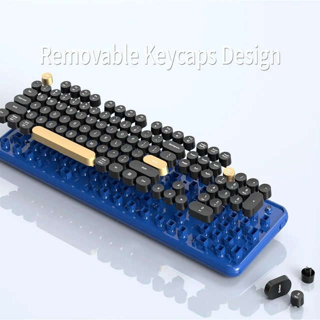 Alt view image 5 of 5 - KEQTFT Wireless Computer Keyboard and Mouse Combos, Jewel Blue-Black