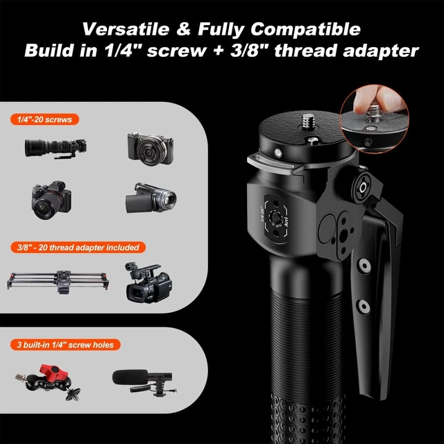 Alt view image 5 of 5 - COMAN M1MINI 59.6" One-Click Lifting Carbon Fiber Monopod for Camera